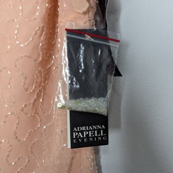 Adrianna Papell Studio Pink Short Sleeve Beaded Sequin V-Neck Evening Top 12 - Picture 6 of 13